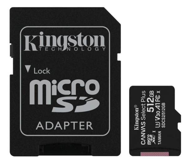 Kingston 512GB microSDXC Canvas Select Plus 100MB/85MB/s - 522797 - zdjęcie